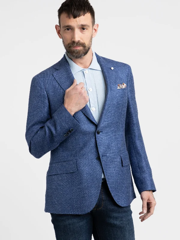 Shop new arrivals in clothing and save –  Blue Linen Sport Jacket