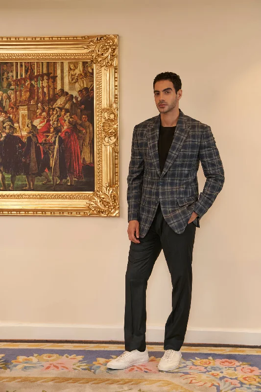 Exclusive online offer: Save 30% on all men's clothing. Blue Windowpane Checks Wool Jacket Exclusive online offer: Save 30% on all men's clothing. Blue Windowpane Checks Wool Jacket