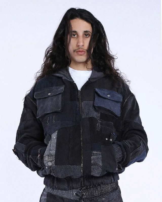 Shop men’s clothing now and enjoy amazing savings.  Bomber Denim Patchwork