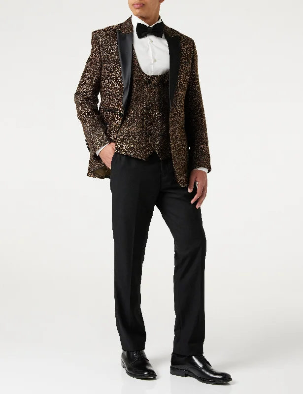 Shop the latest men’s styles at unbelievable prices. BRIAN - Floral Jacquard Print Gold Tuxedo Jacket With Waistcoat Shop the latest men’s styles at unbelievable prices. BRIAN - Floral Jacquard Print Gold Tuxedo Jacket With Waistcoat