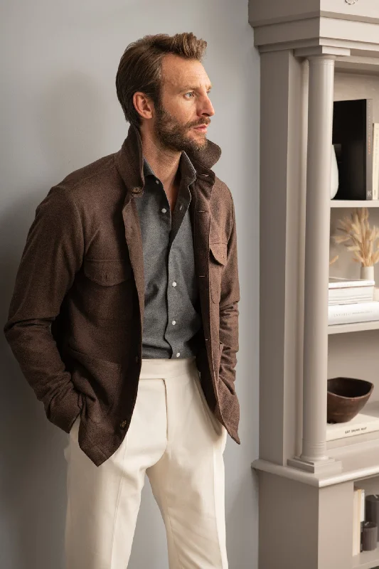 Seasonal discounts on stylish clothes – Perfect for any occasion! Brown Safari Jacket flannel Super 180'S – Made in Italy Seasonal discounts on stylish clothes – Perfect for any occasion! Brown Safari Jacket flannel Super 180'S – Made in Italy