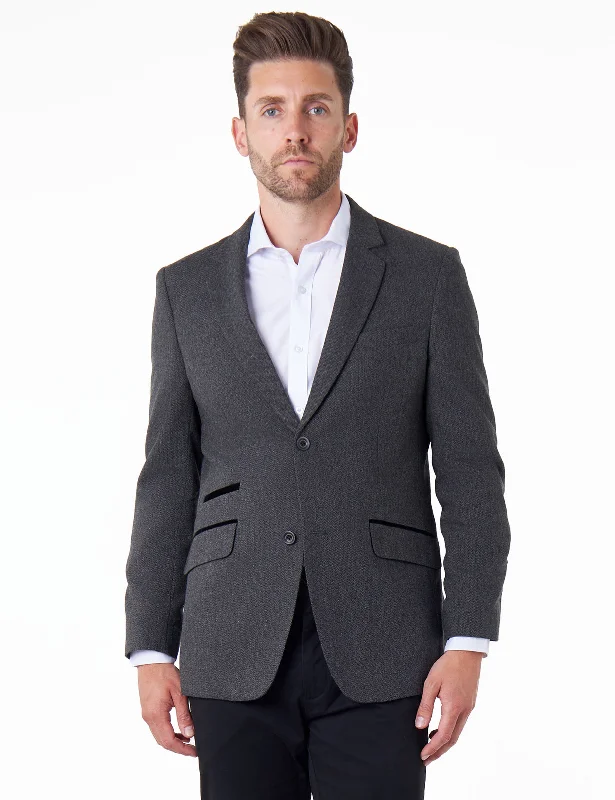 Upgrade your wardrobe with stylish clothing at discounted prices. CALIX – Wool Mix Herringbone Tailored Dark Grey Blazer Upgrade your wardrobe with stylish clothing at discounted prices. CALIX – Wool Mix Herringbone Tailored Dark Grey Blazer