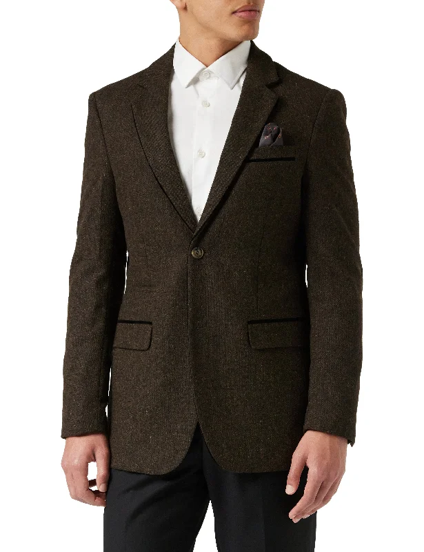 – Shop trendy clothing now.  DANE - TWEED DARK BROWN BLAZER