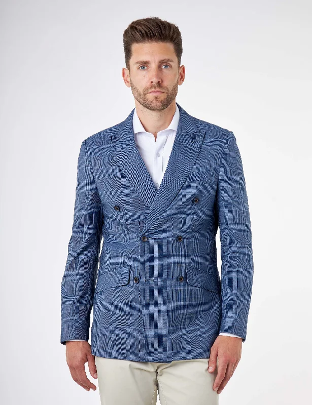 Save more with our buy-more, save-more deals on men’s fashion. EKON – Blue Price of Wales Check Tailored Double Breasted Jacket Save more with our buy-more, save-more deals on men’s fashion. EKON – Blue Price of Wales Check Tailored Double Breasted Jacket