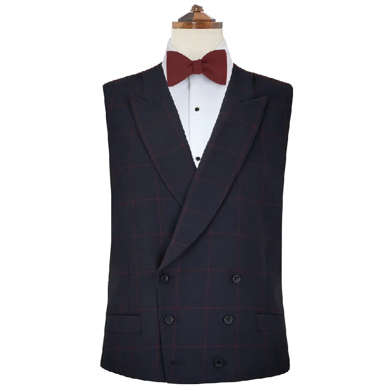 Shop the best clothing sale – Limited-time offer. Hayward Navy and Red Windowpane Check Waistcoat Shop the best clothing sale – Limited-time offer. Hayward Navy and Red Windowpane Check Waistcoat