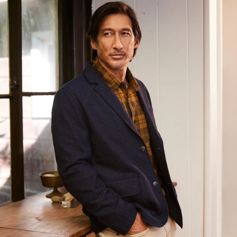  – Shop stylish items today!  Hopsack Midweight Wool Blazer - Navy