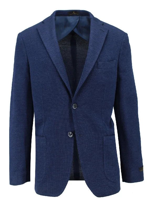 Seasonal sale  Navy Woven Knit Sport Coat