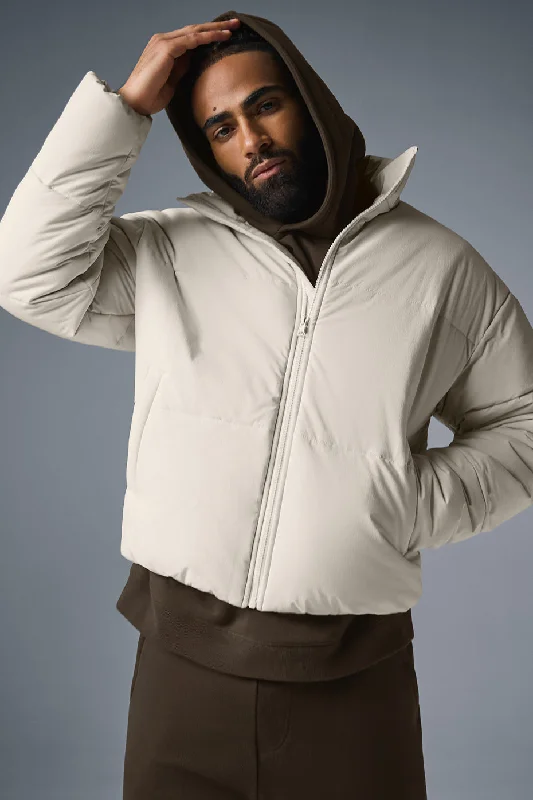  – Shop stylish items today!  Stretch Woven Street Puffer - Bone