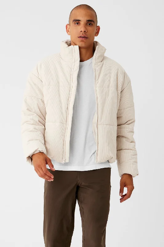 Shop the best in men’s fashion for less – limited-time sale! Corduroy Stage Puffer - Bone Shop the best in men’s fashion for less – limited-time sale! Corduroy Stage Puffer - Bone