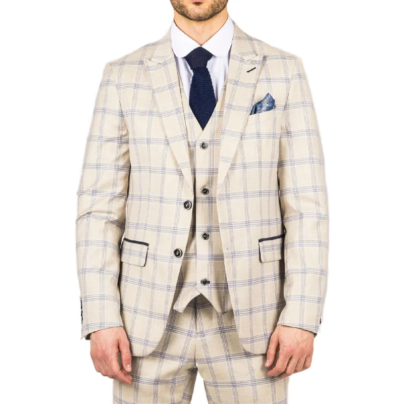 Shop trendy clothing at amazing prices – exclusive deals! Men's Blazer Beige Checked Classic Sport Coat Plaid Tailored Fit Shop trendy clothing at amazing prices – exclusive deals! Men's Blazer Beige Checked Classic Sport Coat Plaid Tailored Fit