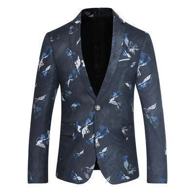 Shop stylish clothing for less – Great deals this week only. Men's Blazer One Button Blazer Blue Flowers Shop stylish clothing for less – Great deals this week only. Men's Blazer One Button Blazer Blue Flowers