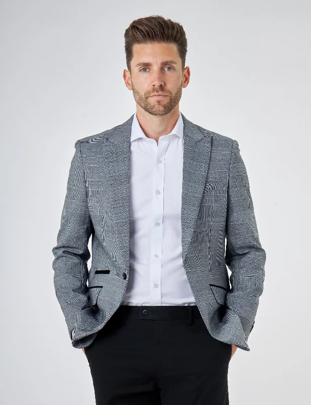 Get ready for your next season with amazing savings on all clothing. Mens Grey Price of Wales Check Tailored Fit Suit Jacket Blazer Get ready for your next season with amazing savings on all clothing. Mens Grey Price of Wales Check Tailored Fit Suit Jacket Blazer