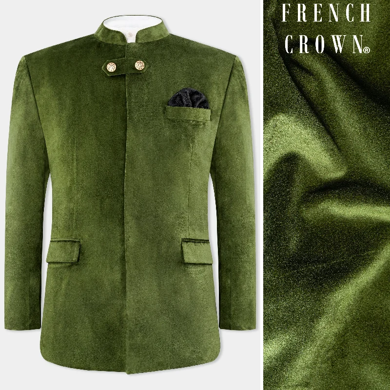 Limited-time discounts on clothing you’ll love Moss Green Velvet Bandhgala Designer Blazer Limited-time discounts on clothing you’ll love Moss Green Velvet Bandhgala Designer Blazer