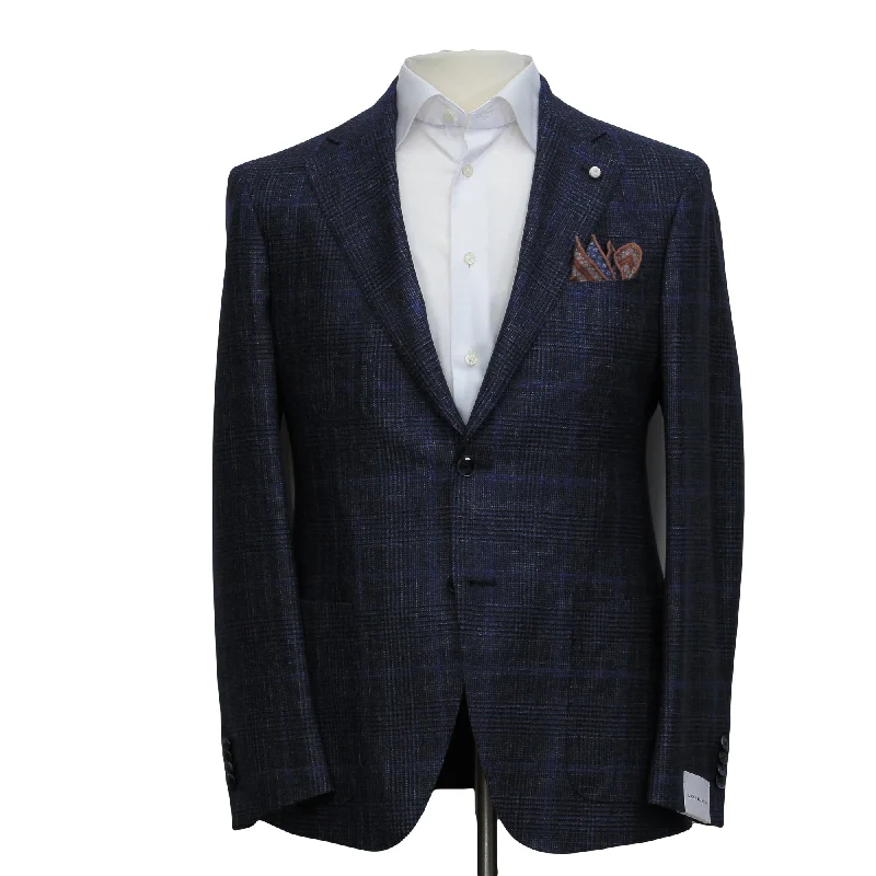 Flash discounts – men’s clothing essentials for less. Navy Prince-of-Wales Wool/Silk/Cashmere Contemporary Fit Jacket - Luigi Bianchi Flash discounts – men’s clothing essentials for less. Navy Prince-of-Wales Wool/Silk/Cashmere Contemporary Fit Jacket - Luigi Bianchi