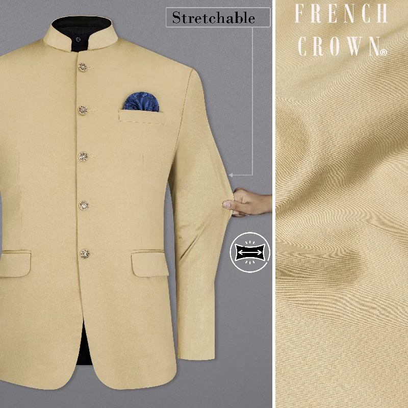 Massive markdowns on clothing items you love – Hurry before they’re gone! Pavlova Cream Solid Stretchable Premium Cotton Bandhgala traveler Blazer Massive markdowns on clothing items you love – Hurry before they’re gone! Pavlova Cream Solid Stretchable Premium Cotton Bandhgala traveler Blazer
