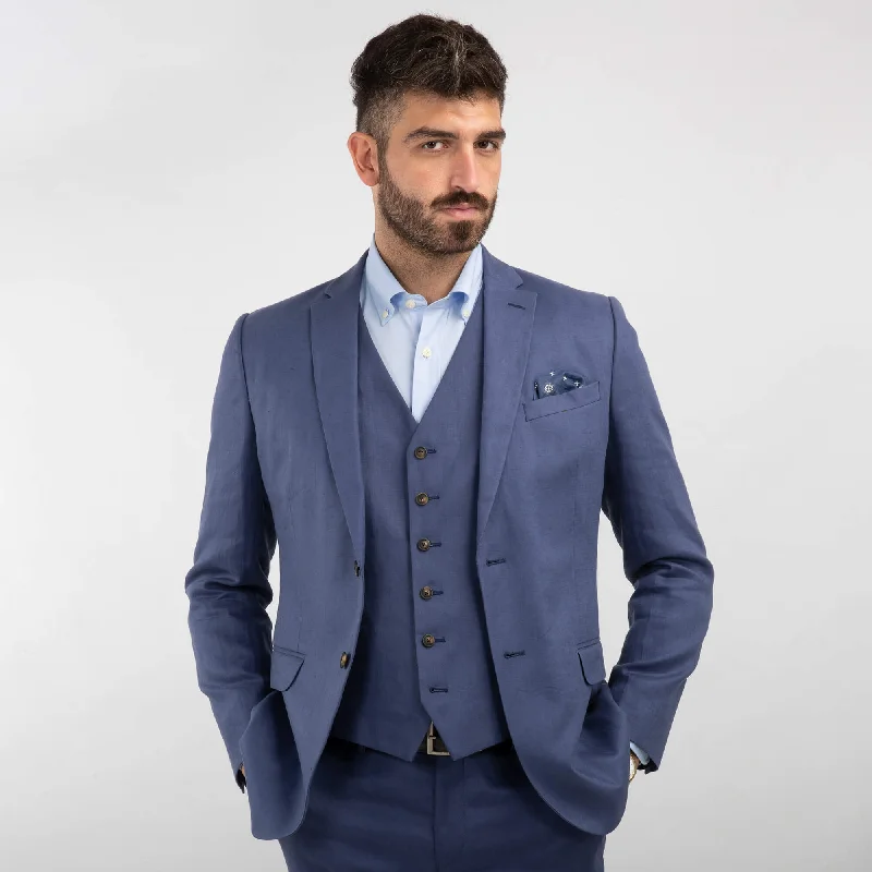 Get 25% off select men’s clothing when you shop online!  Royal Blue Linen Jacket