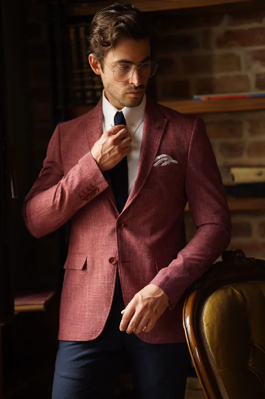 Save on stylish, high-quality clothing for every occasion – Stefano Claret Red Cotton Blazer Save on stylish, high-quality clothing for every occasion – Stefano Claret Red Cotton Blazer
