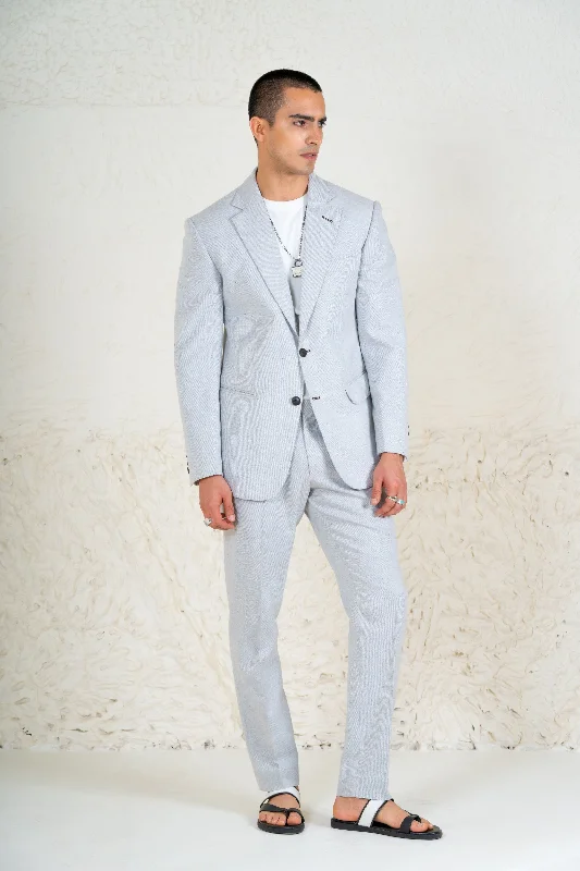 Buy more, save more –  Light Blue Linen Blazer