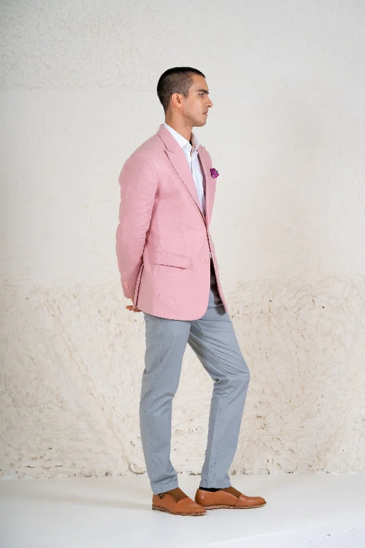 Get 25% off select men’s clothing when you shop online!  Pink Linen Blazer