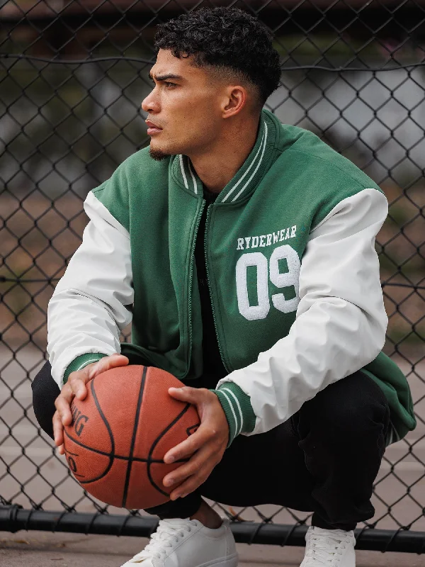 Shop men’s fashion at discount prices and save up to 70%! Varsity Bomber Jacket - Green/Vanilla Shop men’s fashion at discount prices and save up to 70%! Varsity Bomber Jacket - Green/Vanilla