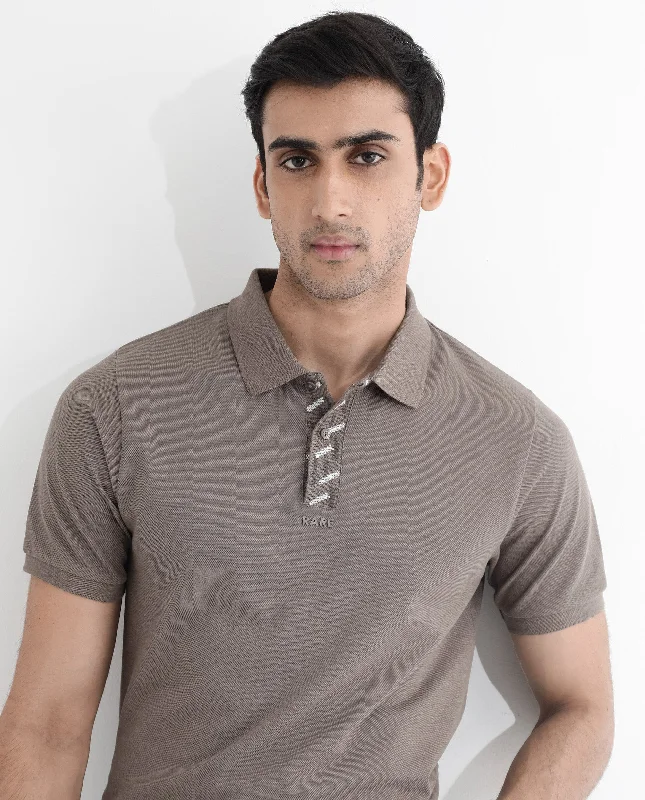 Shop men’s fashion at discount prices and save up to 70%! Rare Rabbit Men's Ark Dark Beige Cotton Fabric Short Sleeve Button Closure Regular Fit Plain Polo T-Shirt Shop men’s fashion at discount prices and save up to 70%! Rare Rabbit Men's Ark Dark Beige Cotton Fabric Short Sleeve Button Closure Regular Fit Plain Polo T-Shirt