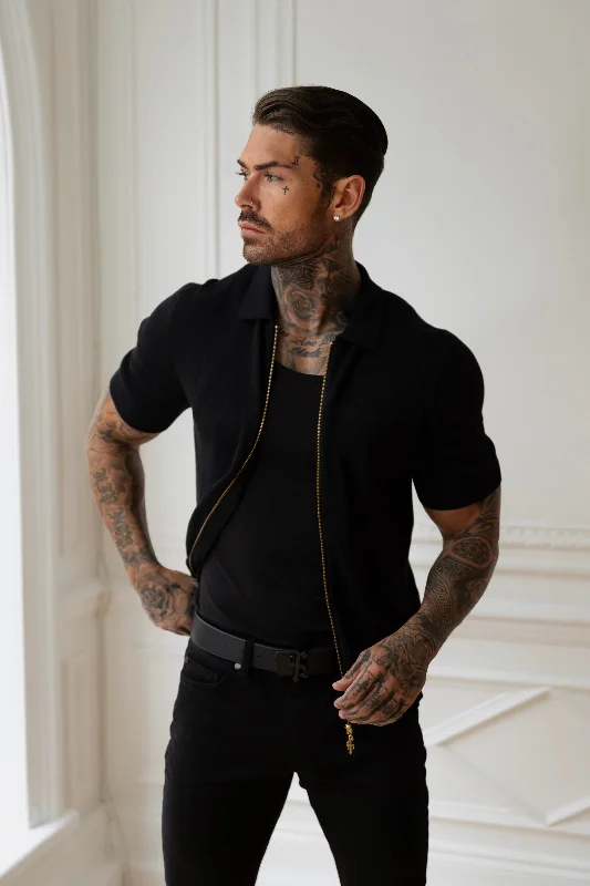 Shop men’s and women’s fashion at unbeatable prices today! Father Sons Classic Knitted Textured Design With Full Length Zip Black Short Sleeve - FSN151 Shop men’s and women’s fashion at unbeatable prices today! Father Sons Classic Knitted Textured Design With Full Length Zip Black Short Sleeve - FSN151