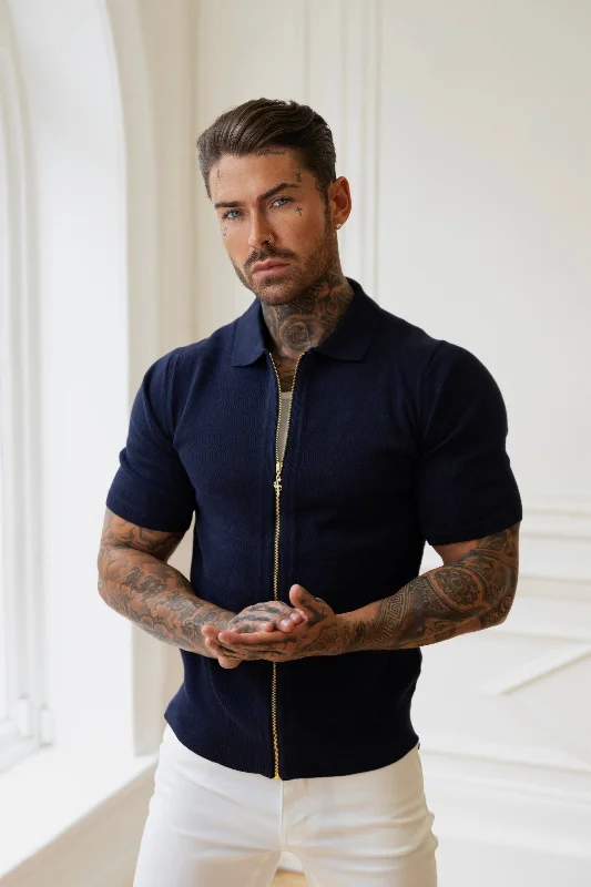 Best deals on men’s clothing – Sale ends soon, shop today! Father Sons Classic Knitted Textured Design With Full Length Zip Navy Short Sleeve - FSN153 Best deals on men’s clothing – Sale ends soon, shop today! Father Sons Classic Knitted Textured Design With Full Length Zip Navy Short Sleeve - FSN153