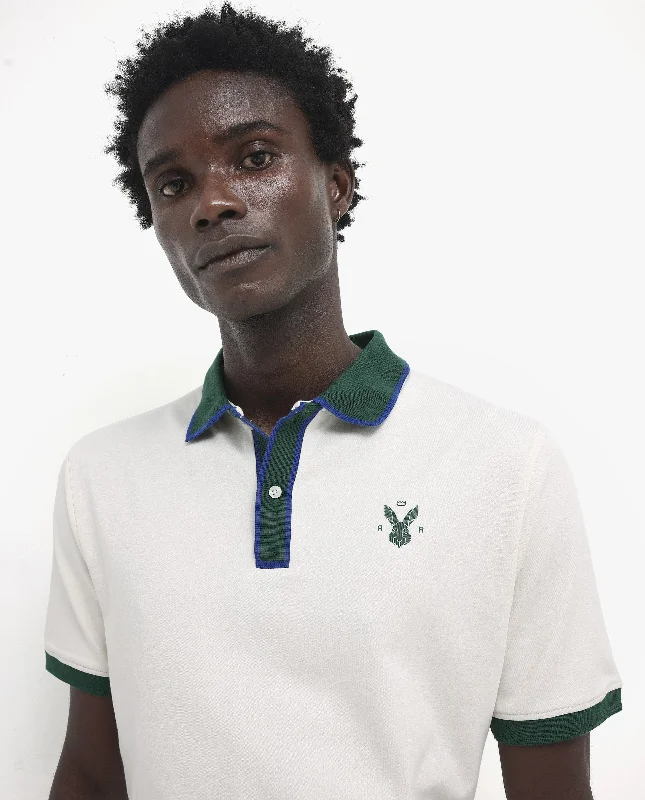 Limited-time discounts on clothing you’ll love Rare Rabbit Men's Lark Off White Contrasting Collar And Half Sleeves Regular Fit Plain Knitted Polo T-Shirt Limited-time discounts on clothing you’ll love Rare Rabbit Men's Lark Off White Contrasting Collar And Half Sleeves Regular Fit Plain Knitted Polo T-Shirt