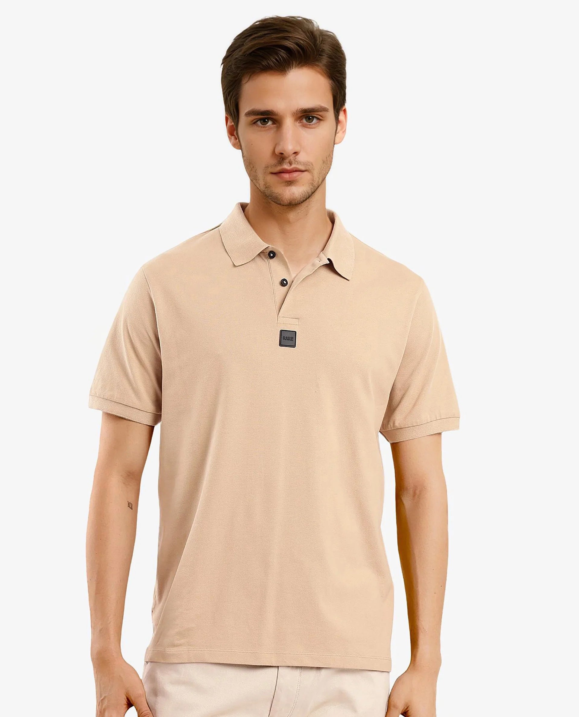 Shop men’s clothing for all seasons – Save big today! Rare Rabbit Men Mabe Beige Short Sleeve Regular Collar Silicone Badge Branding Flat Knit Plain Polo Shop men’s clothing for all seasons – Save big today! Rare Rabbit Men Mabe Beige Short Sleeve Regular Collar Silicone Badge Branding Flat Knit Plain Polo