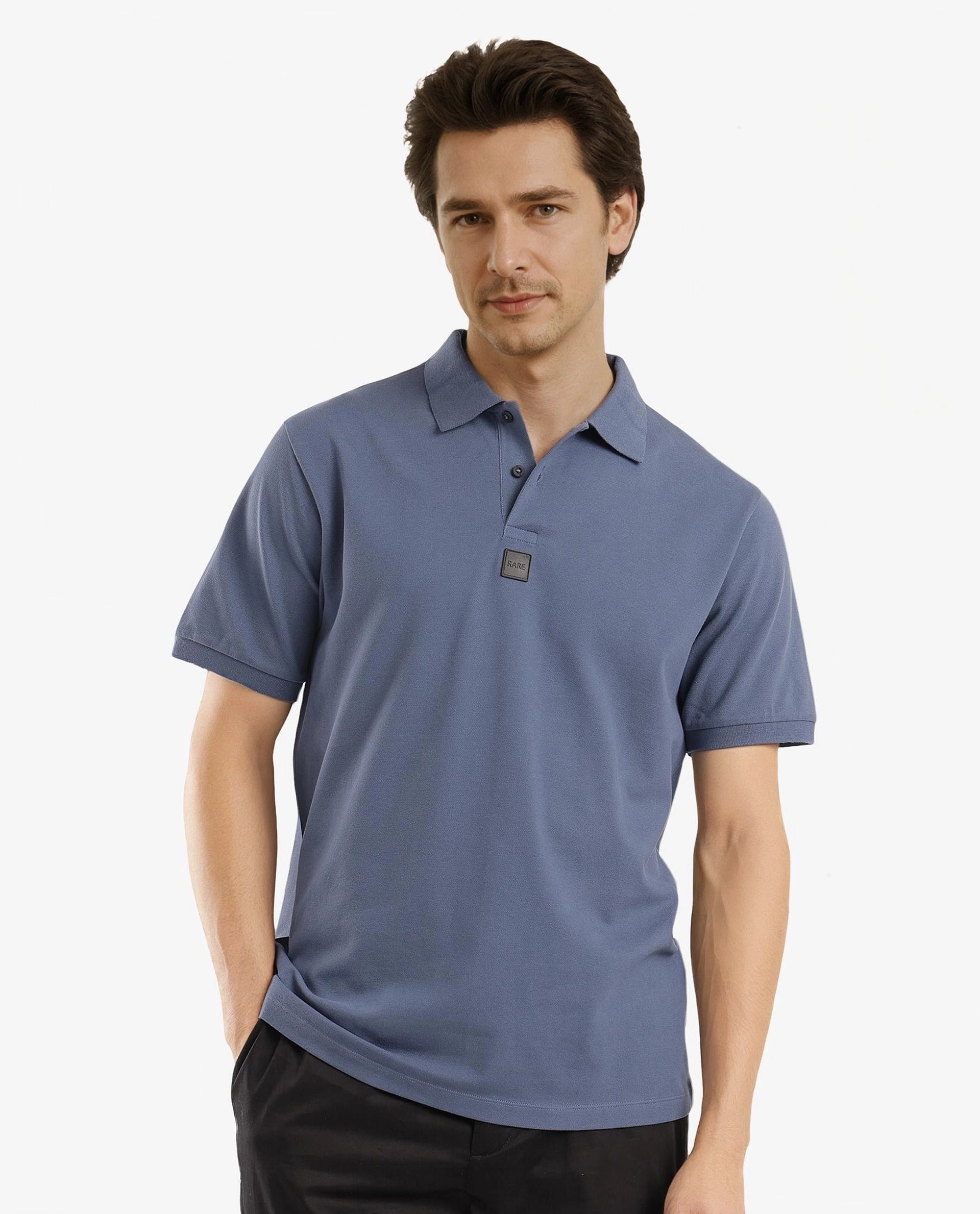 Shop online now for exclusive savings on men’s clothing. Rare Rabbit Men Mabe Petrol Short Sleeve Regular Collar Silicone Badge Branding Flat Knit Plain Polo Shop online now for exclusive savings on men’s clothing. Rare Rabbit Men Mabe Petrol Short Sleeve Regular Collar Silicone Badge Branding Flat Knit Plain Polo