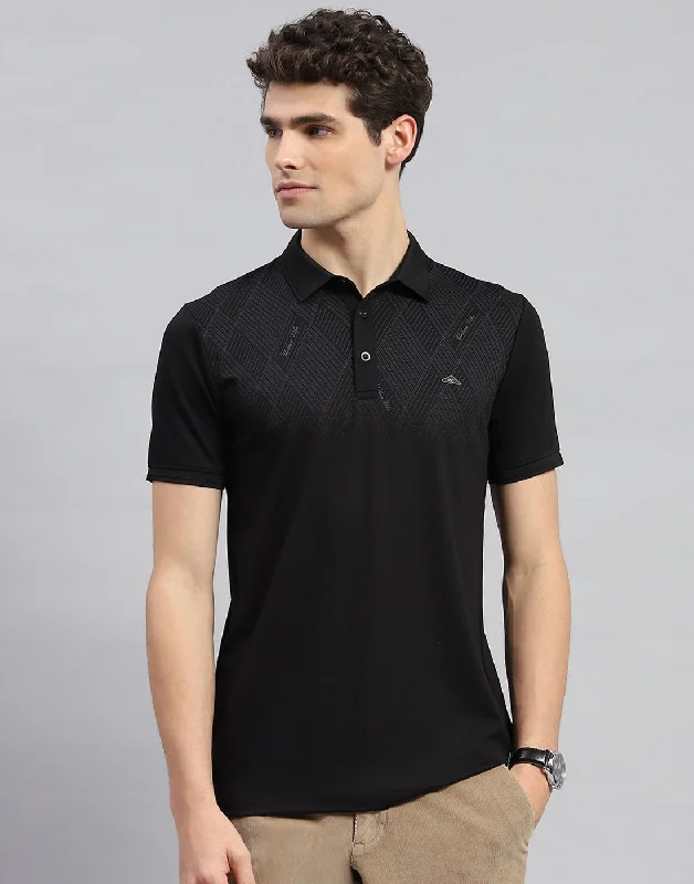 Shop affordable clothing for every season – Big savings this weekend only! Men Black Printed Polo Collar Half Sleeve T-Shirt Shop affordable clothing for every season – Big savings this weekend only! Men Black Printed Polo Collar Half Sleeve T-Shirt