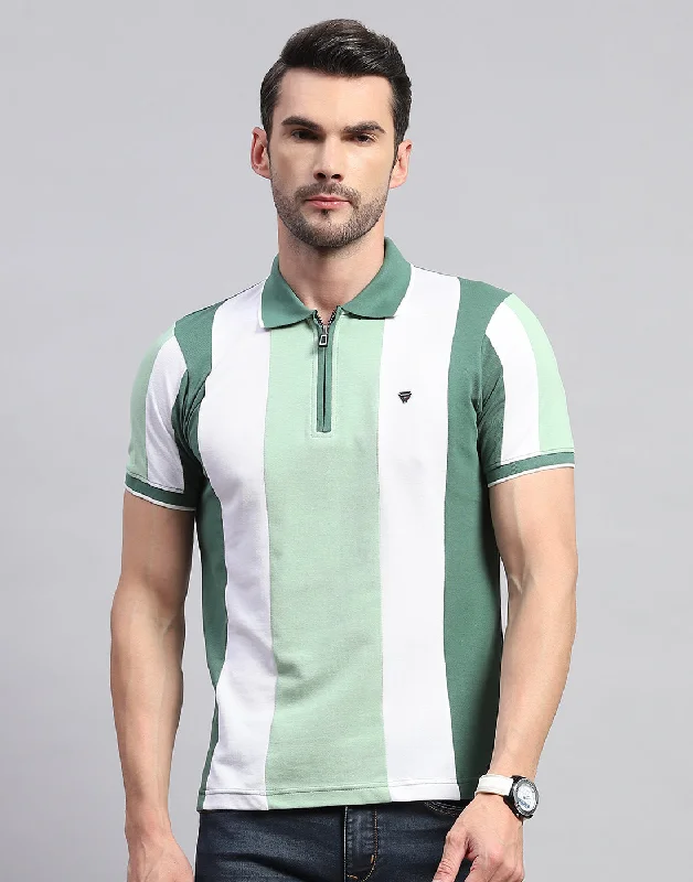 Limited-time sale: Save on all your favorite clothing items. Men Green Solid Polo Collar Half Sleeve T-Shirt Limited-time sale: Save on all your favorite clothing items. Men Green Solid Polo Collar Half Sleeve T-Shirt