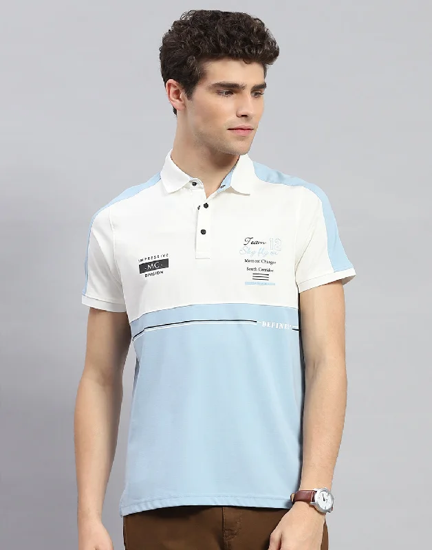 Shop the latest trends in men's clothing at unbeatable prices. Men Sky Blue Printed Polo Collar Half Sleeve T-Shirt Shop the latest trends in men's clothing at unbeatable prices. Men Sky Blue Printed Polo Collar Half Sleeve T-Shirt