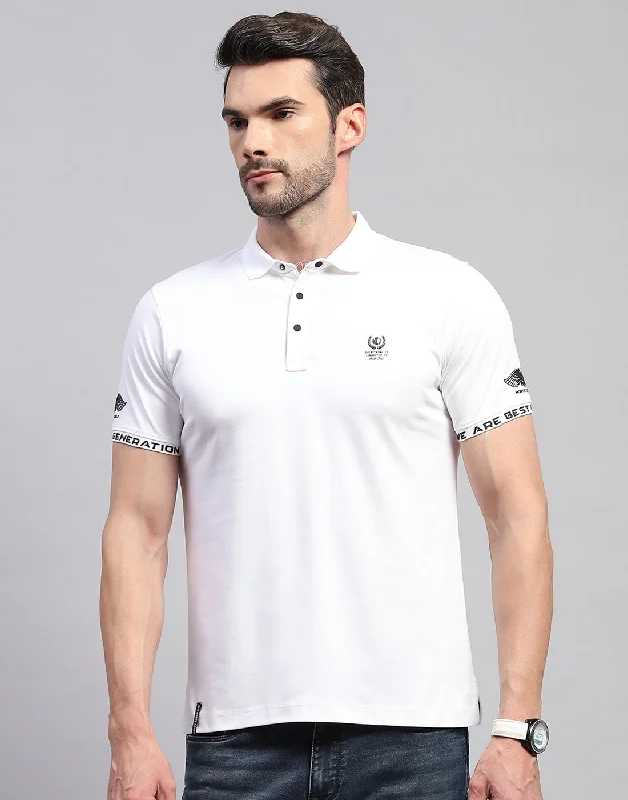 Get 25% off select men’s clothing when you shop online! Men White Solid Polo Collar Half Sleeve T-Shirt Get 25% off select men’s clothing when you shop online! Men White Solid Polo Collar Half Sleeve T-Shirt