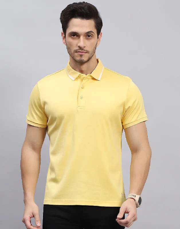 Get 20% off your first order of men’s fashion. Men Yellow Solid Polo Collar Half Sleeve T-Shirt Get 20% off your first order of men’s fashion. Men Yellow Solid Polo Collar Half Sleeve T-Shirt