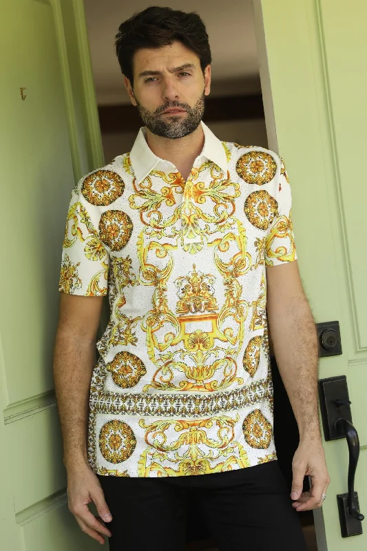 Massive markdowns on clothing items you love – Hurry before they’re gone! Mens Modern Fit Stretch Baroque Print Polo with Rhinestones Massive markdowns on clothing items you love – Hurry before they’re gone! Mens Modern Fit Stretch Baroque Print Polo with Rhinestones