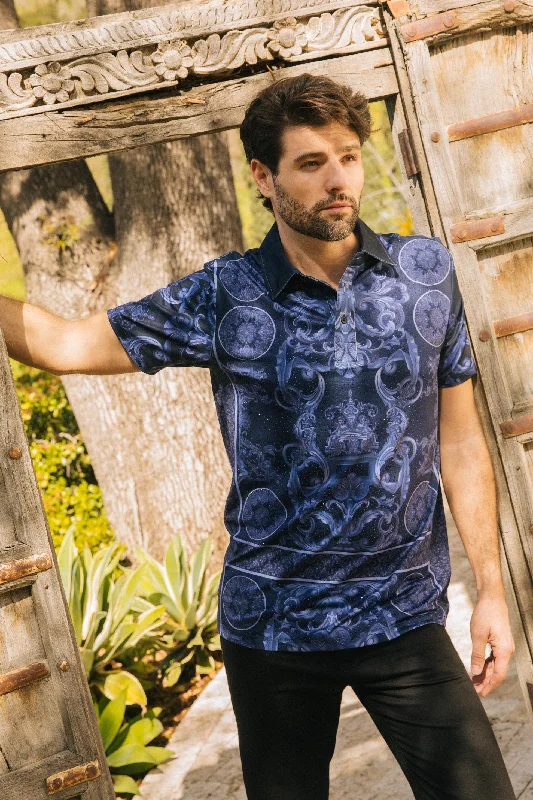 Shop the latest clothing deals – Huge discounts on fashion essentials! Mens Modern Fit Stretch Baroque Print Polo with Rhinestones Shop the latest clothing deals – Huge discounts on fashion essentials! Mens Modern Fit Stretch Baroque Print Polo with Rhinestones