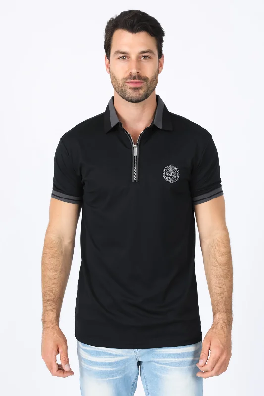 Shop the best clothing sales of the year! Mens Modern Fit Stretch Cotton Black Polo Shop the best clothing sales of the year! Mens Modern Fit Stretch Cotton Black Polo