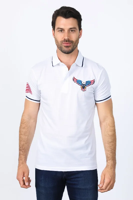 Get the latest styles in clothing – Shop now for unbeatable deals. Mens Modern Fit Stretch USA Embroidery Polo Get the latest styles in clothing – Shop now for unbeatable deals. Mens Modern Fit Stretch USA Embroidery Polo