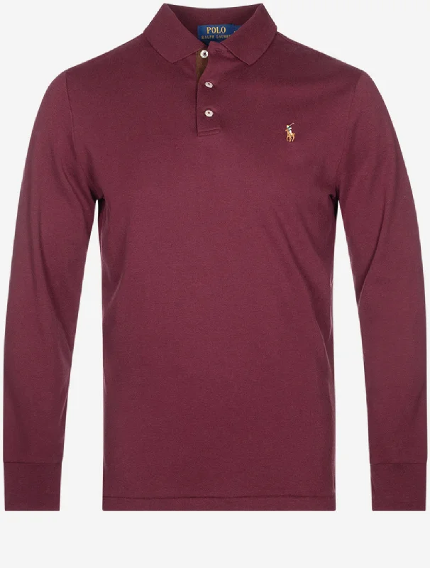 Shop affordable clothing for all occasions –  Slim Fit Pima Long Sleeve Polo Red