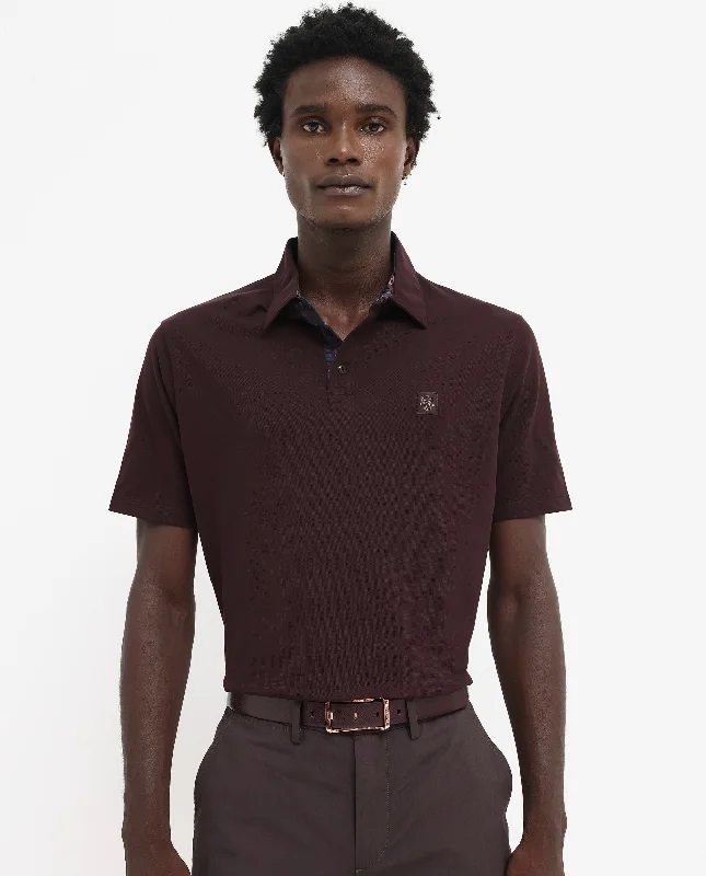 Seasonal discounts on stylish clothes – Perfect for any occasion! Rare Rabbit Men's Spencer Dark Maroon Short Sleeve Button Closure Regular Fit Solid Polo T-Shirt Seasonal discounts on stylish clothes – Perfect for any occasion! Rare Rabbit Men's Spencer Dark Maroon Short Sleeve Button Closure Regular Fit Solid Polo T-Shirt