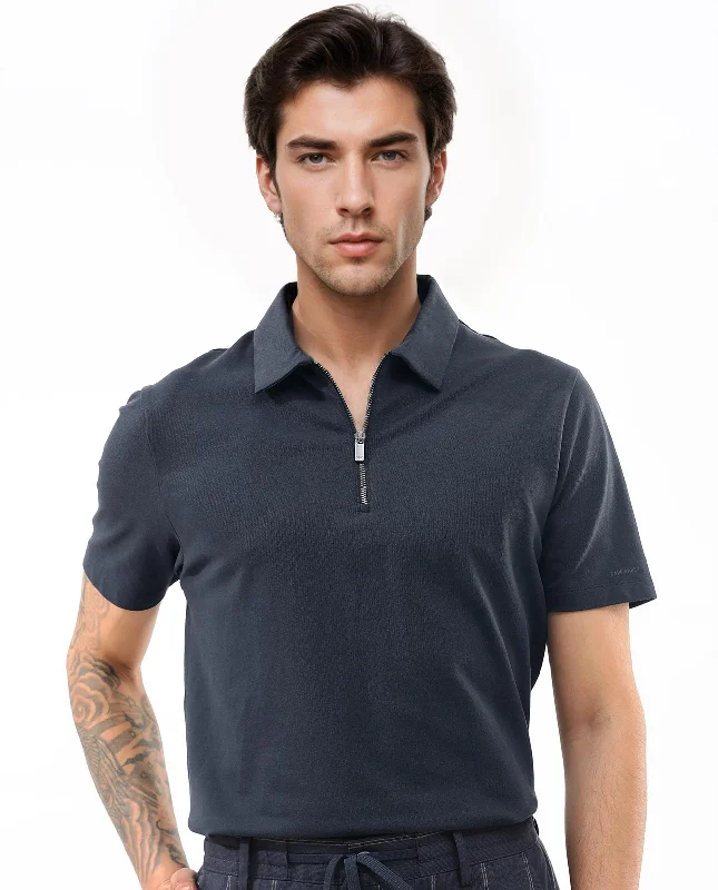 Fresh clothing styles are here – Shop now for exclusive discounts! Rare Rabbit Mens Stan-2 Dusky Navy Cotton Lycra Fabric Short Sleeve Zipper Closure Solid Polo T-Shirt Fresh clothing styles are here – Shop now for exclusive discounts! Rare Rabbit Mens Stan-2 Dusky Navy Cotton Lycra Fabric Short Sleeve Zipper Closure Solid Polo T-Shirt
