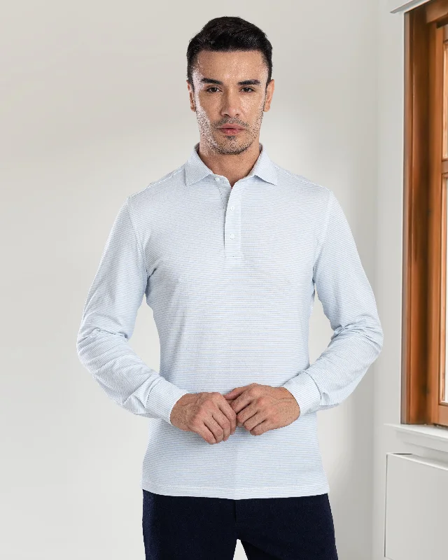 Exclusive discounts on men's fashion – shop today! Light Blue White Candy Stripes Polo T-Shirt Exclusive discounts on men's fashion – shop today! Light Blue White Candy Stripes Polo T-Shirt