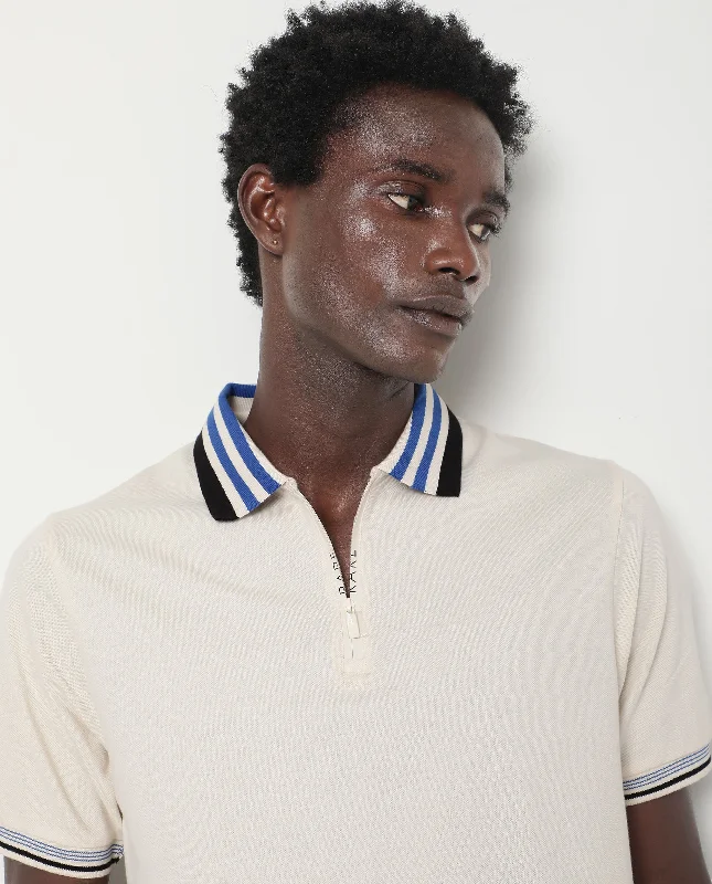Shop fashion favorites at discounted prices – Limited time offer. Rare Rabbit Men's Zyte Off White Cotton Fabric Short Sleeves Regular Collar Zipper Closure Plain Knit Polo T-Shirt Shop fashion favorites at discounted prices – Limited time offer. Rare Rabbit Men's Zyte Off White Cotton Fabric Short Sleeves Regular Collar Zipper Closure Plain Knit Polo T-Shirt