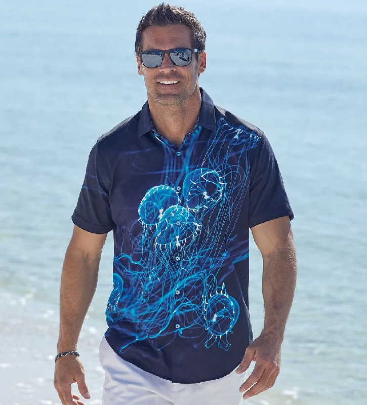 Shop stylish fashion – Get huge savings on men’s clothing. Robert Graham Deep Blue Jellyfish Short Sleeve Sport Shirt Shop stylish fashion – Get huge savings on men’s clothing. Robert Graham Deep Blue Jellyfish Short Sleeve Sport Shirt