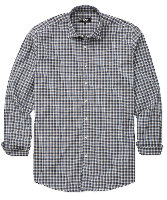 Exclusive online offer: Save 30% on all men's clothing.  Westport Black Long Sleeve Spread Collar Plaid Sport Shirt