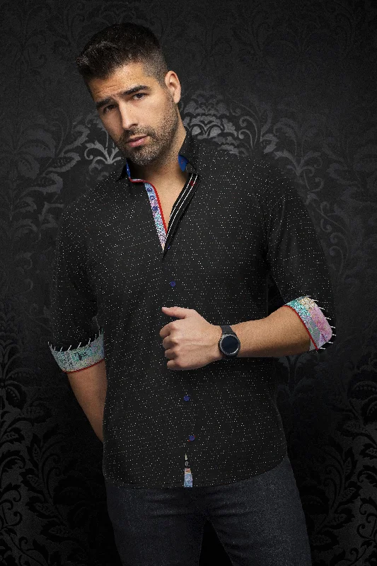 Shop stylish men’s clothing and enjoy amazing discounts.  Au Noir Stretch Shirt | Massarotti Black
