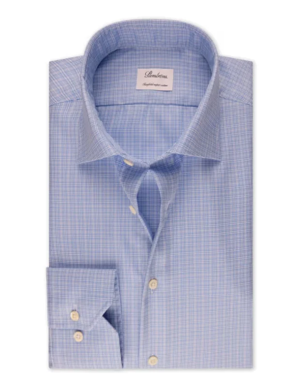Exclusive online discounts – Shop clothing for every occasion! Blue Checked Twill Shirt | Fitted Exclusive online discounts – Shop clothing for every occasion! Blue Checked Twill Shirt | Fitted