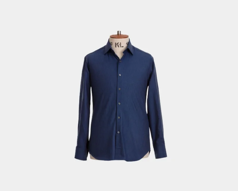 Shop the best clothing sale – Limited-time offer.  Brushed Cotton Shirt - Cobalt