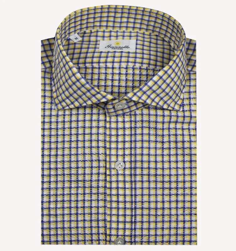 Shop exclusive offers on men’sapparel   Giannetto Check Sport Shirt in Blue Yellow